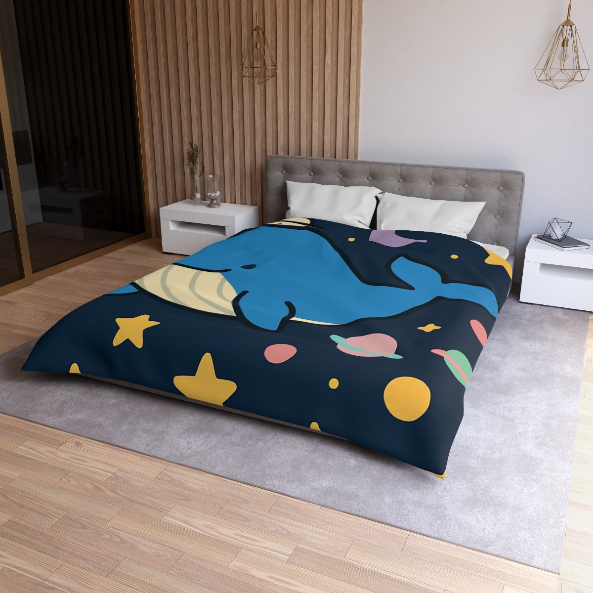 Starry Whale Adventure soft comforter duvets