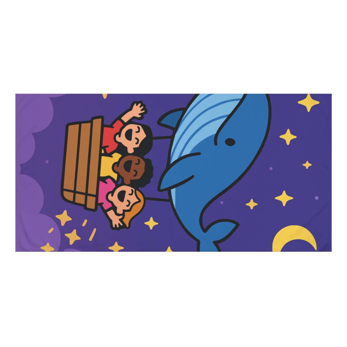 Starry Whale Ride soft cotton towels