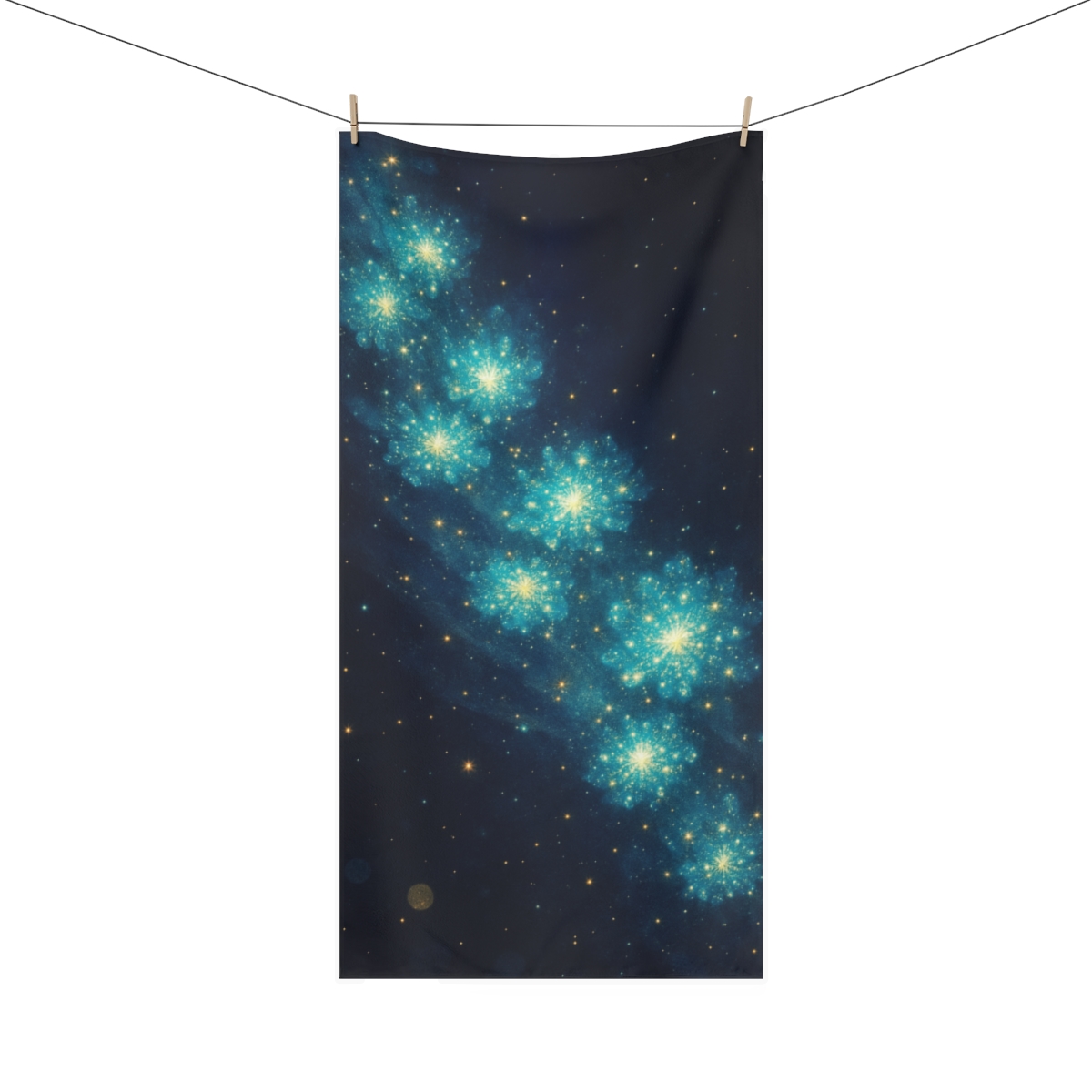 Stellar Bloom Cascade designer printed towels