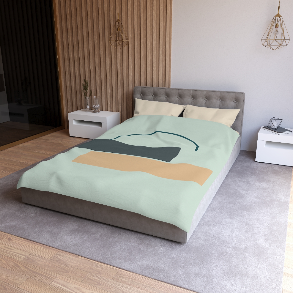 Stepped Arc And Twin Slabs designer printed duvets