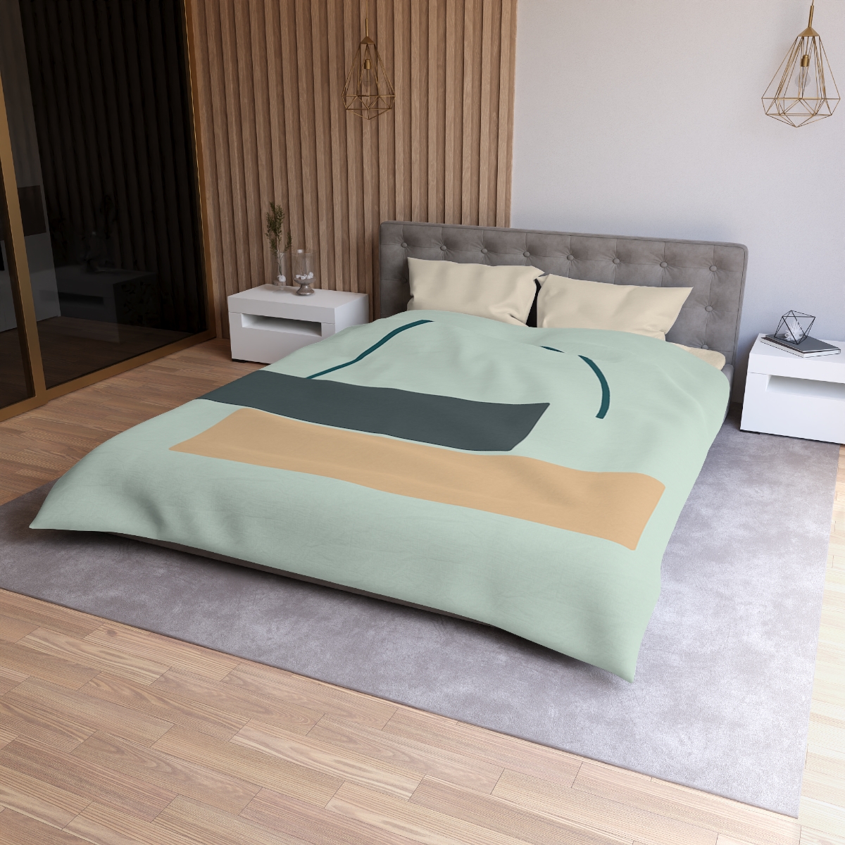 Stepped Arc And Twin Slabs designer printed duvets