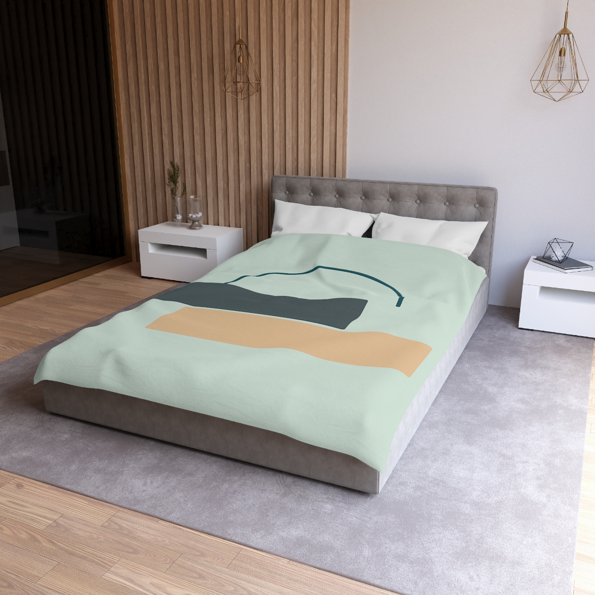 Stepped Arc And Twin Slabs designer printed duvets