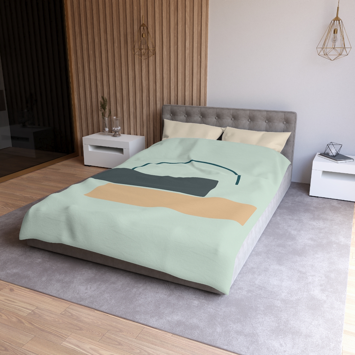 Stepped Arc And Twin Slabs designer printed duvets