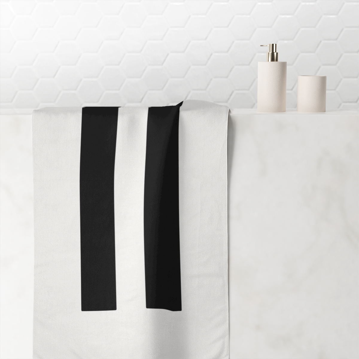 Stepped Pair Of Vertical Lines designer printed towels