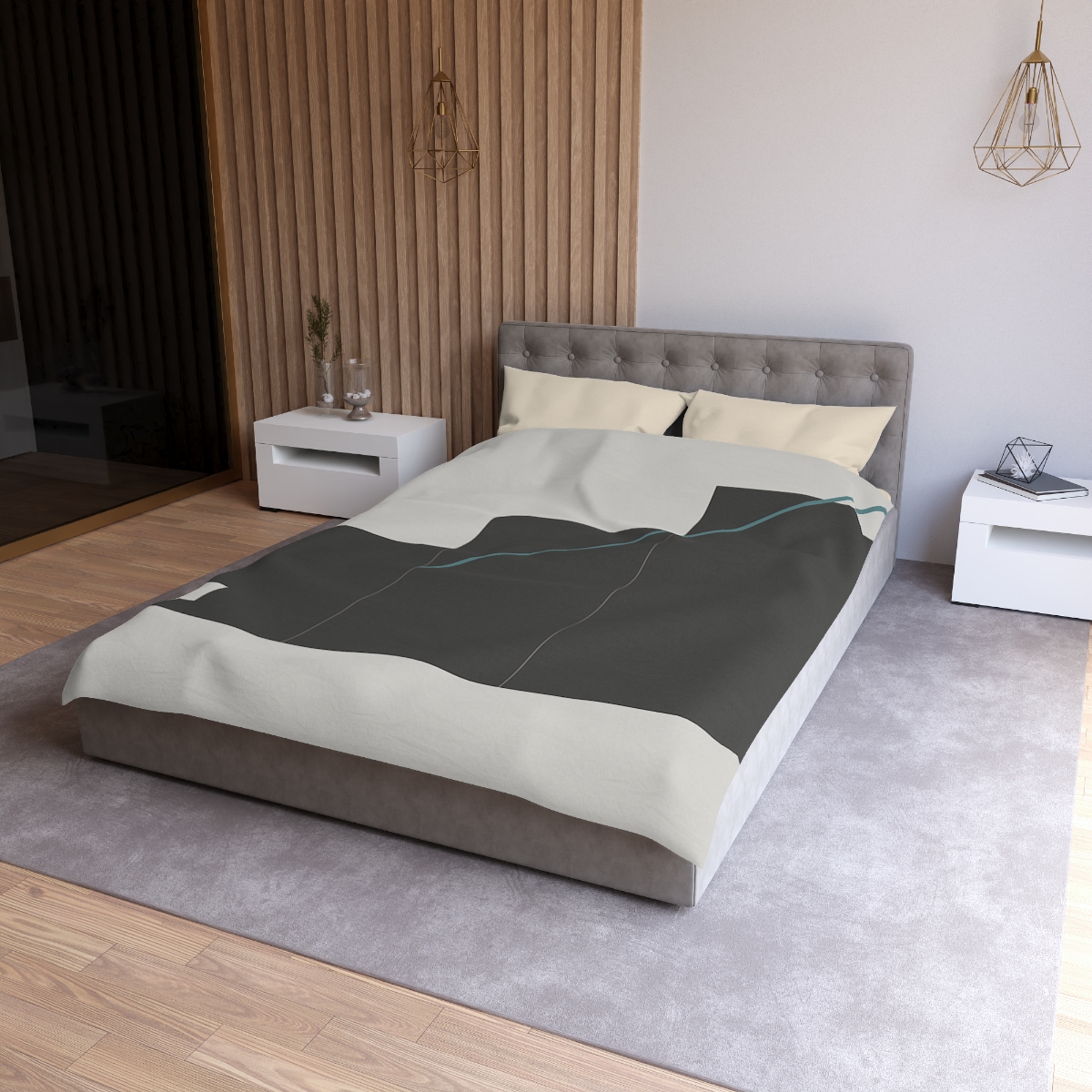 Stepped Rectangles With Quiet Diagonal designer printed duvets