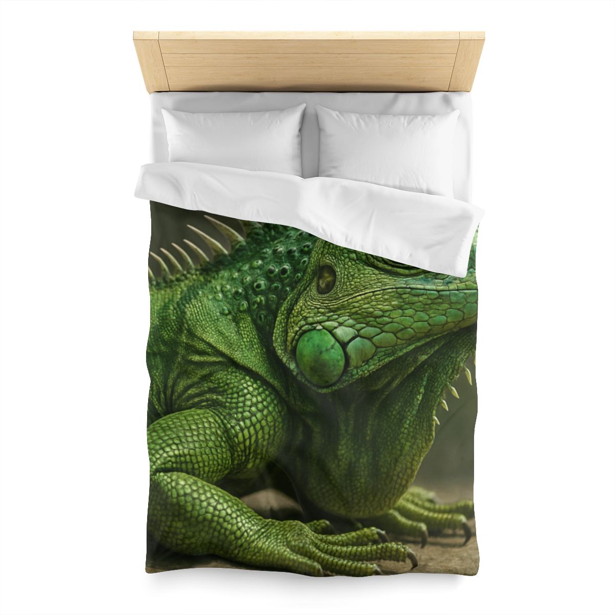 Stone Quiet Green Iguana personalized bedding duvets