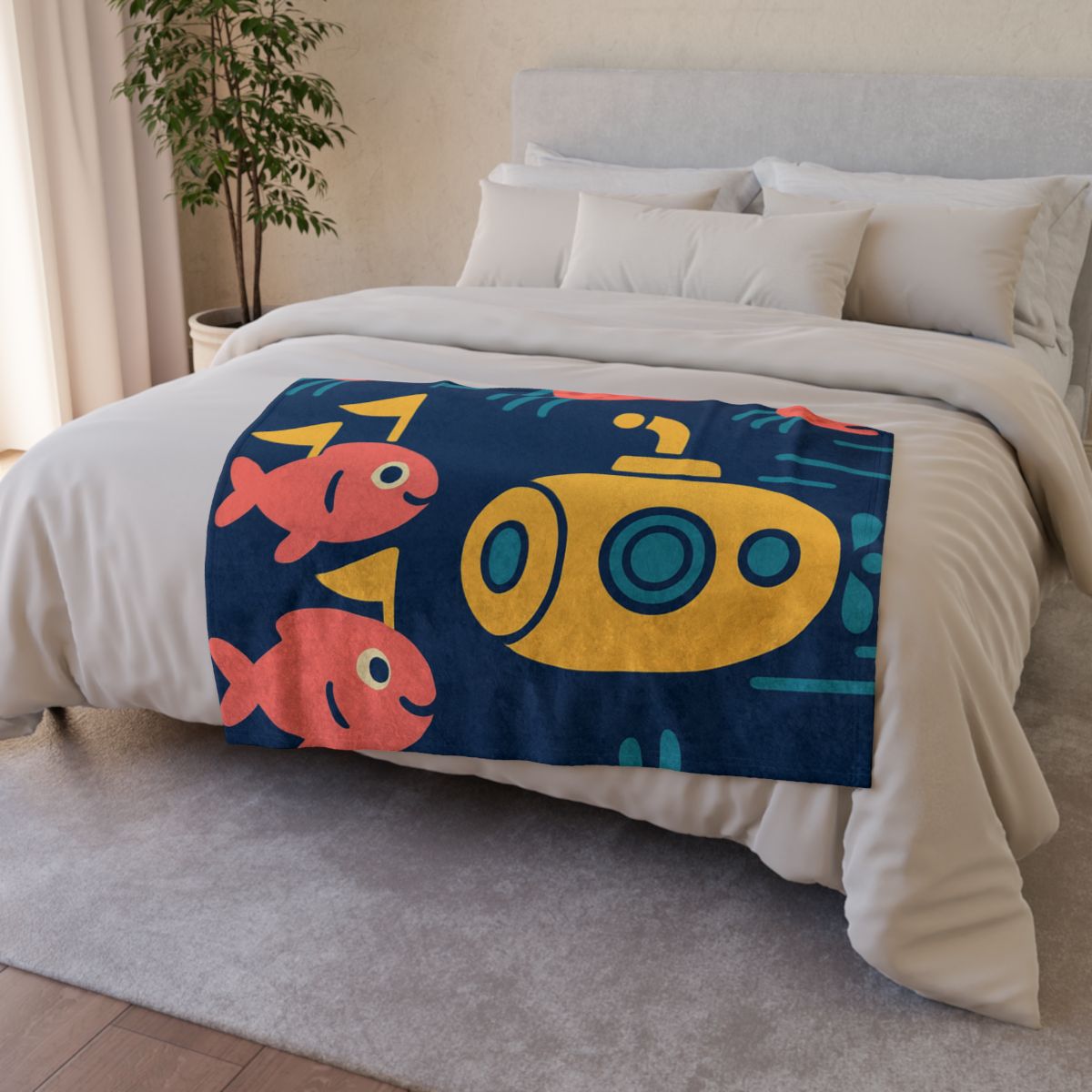 Submarine Comet Race designer printed blankets