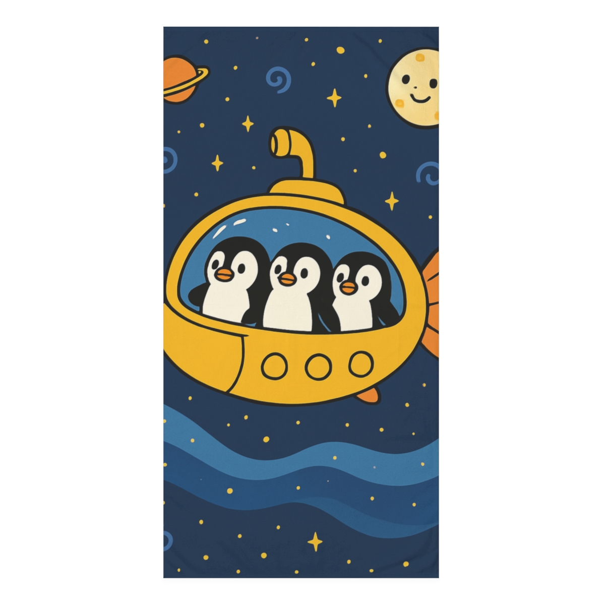 Submarine Penguins In The Milky Way Sea comfortable face towels