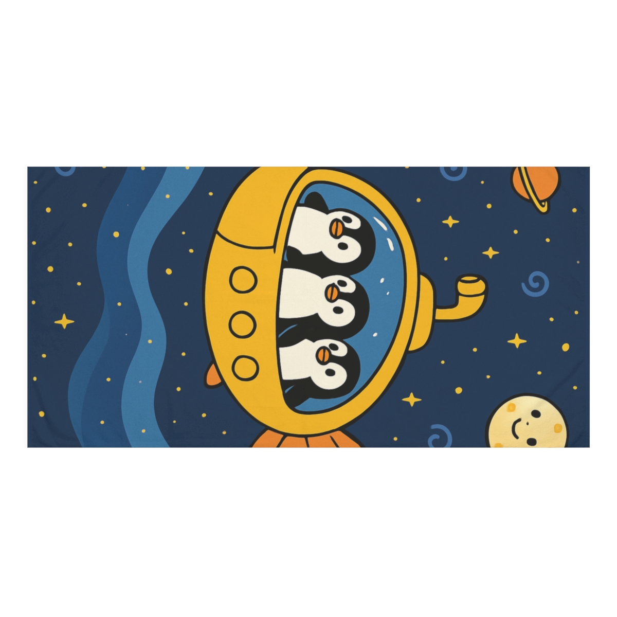 Submarine Penguins In The Milky Way Sea comfortable face towels