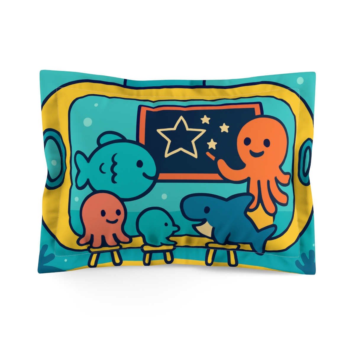 Submarine Star School designer printed pillows