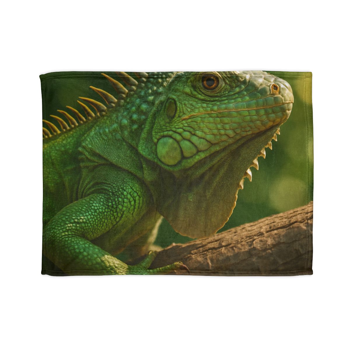 Sun Dappled Green Iguana stylish throw blankets