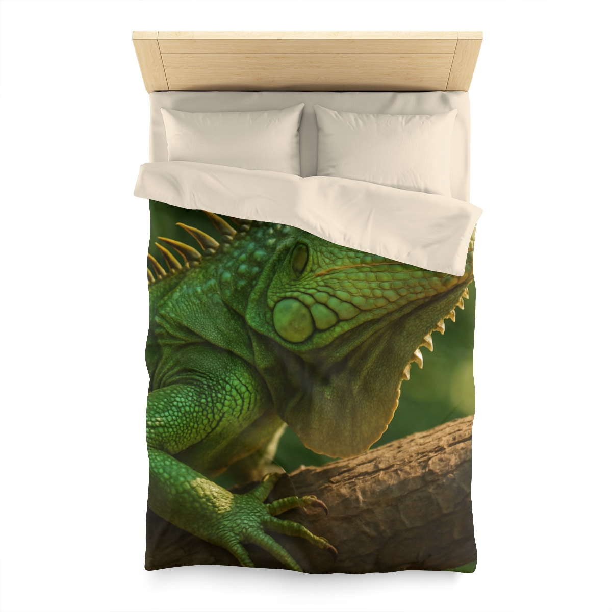 Sun Dappled Green Iguana personalized bedding duvets
