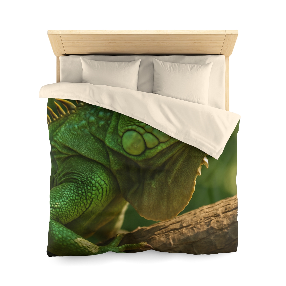 Sun Dappled Green Iguana personalized bedding duvets
