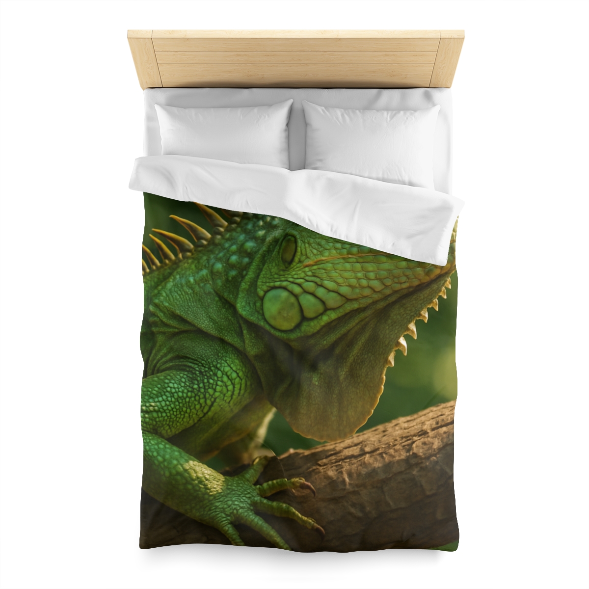 Sun Dappled Green Iguana personalized bedding duvets