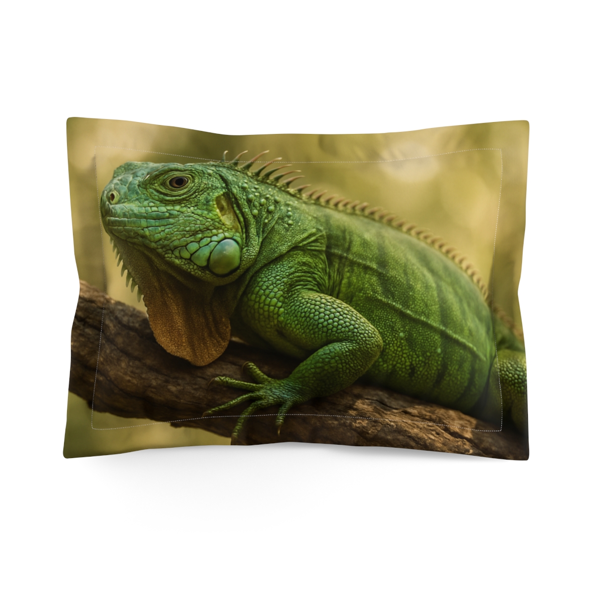 Sunbeam Stillness Green Iguana stylish throw pillows