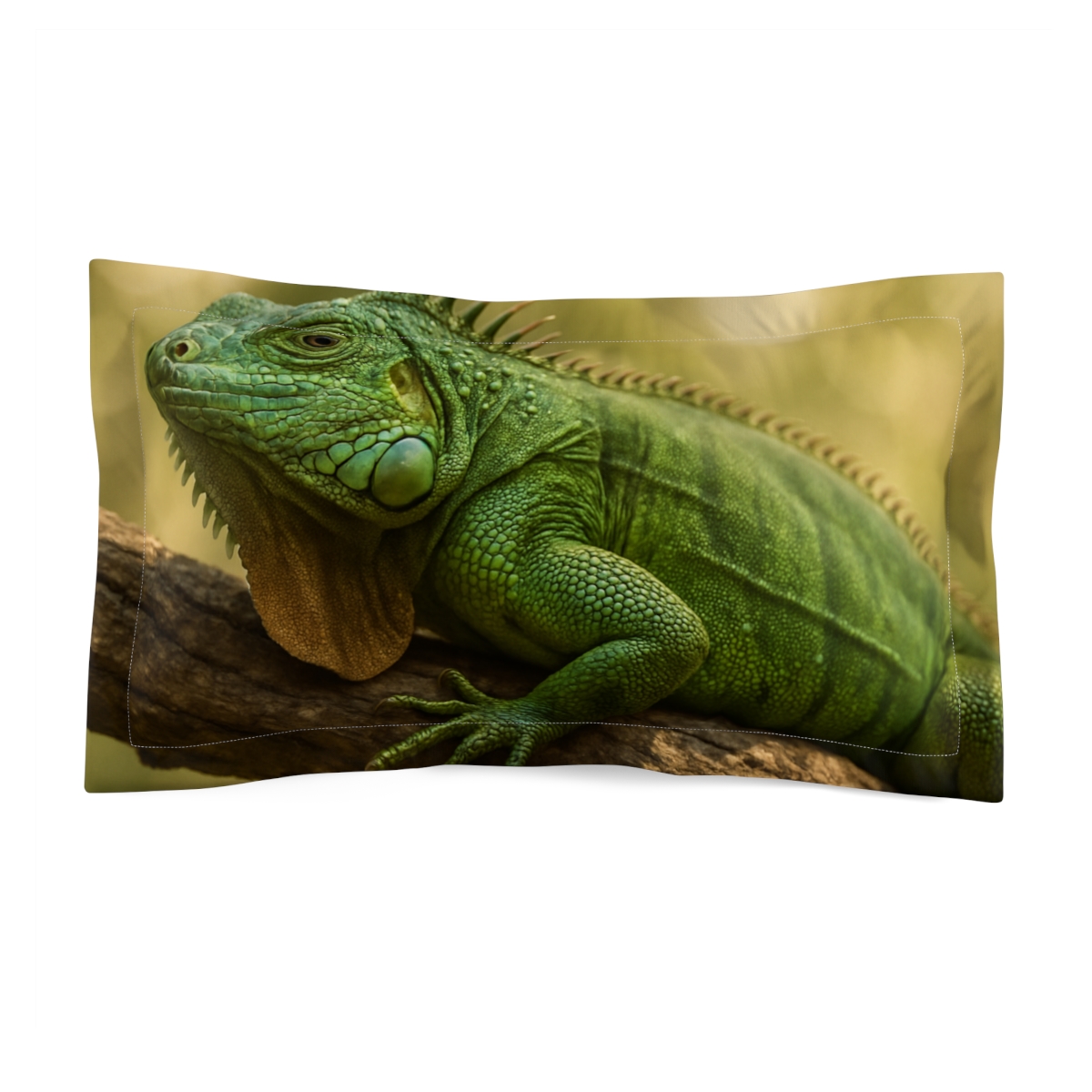 Sunbeam Stillness Green Iguana stylish throw pillows