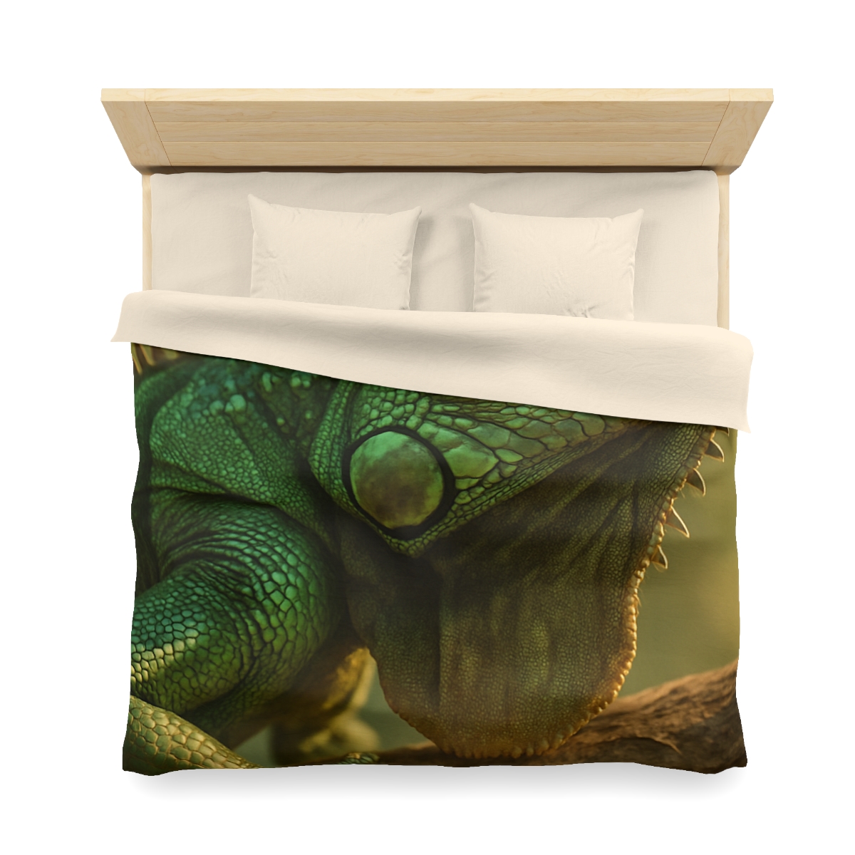 Sunlit Armor Green Iguana soft comforter duvets