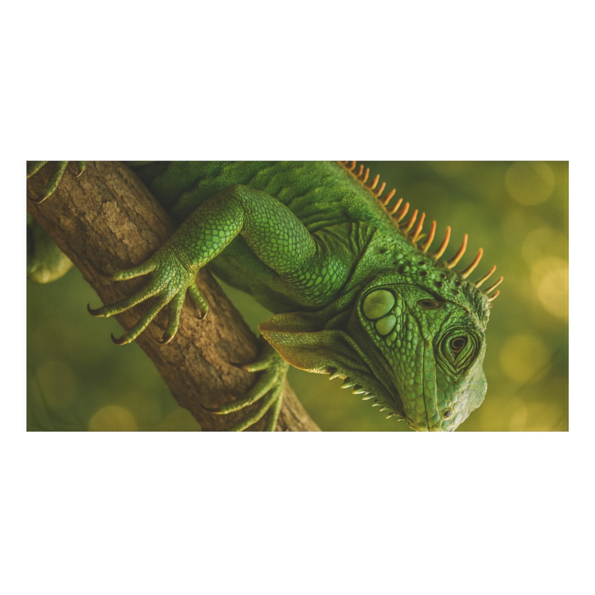 Sunlit Armor Green Iguana unique gift towels