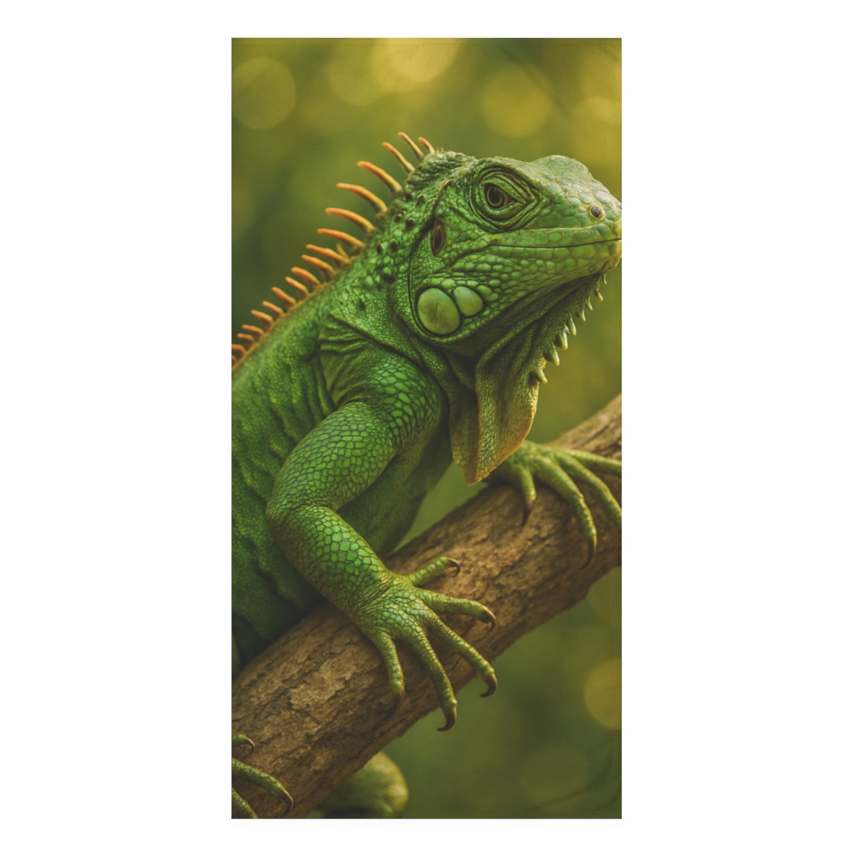 Sunlit Armor Green Iguana unique gift towels