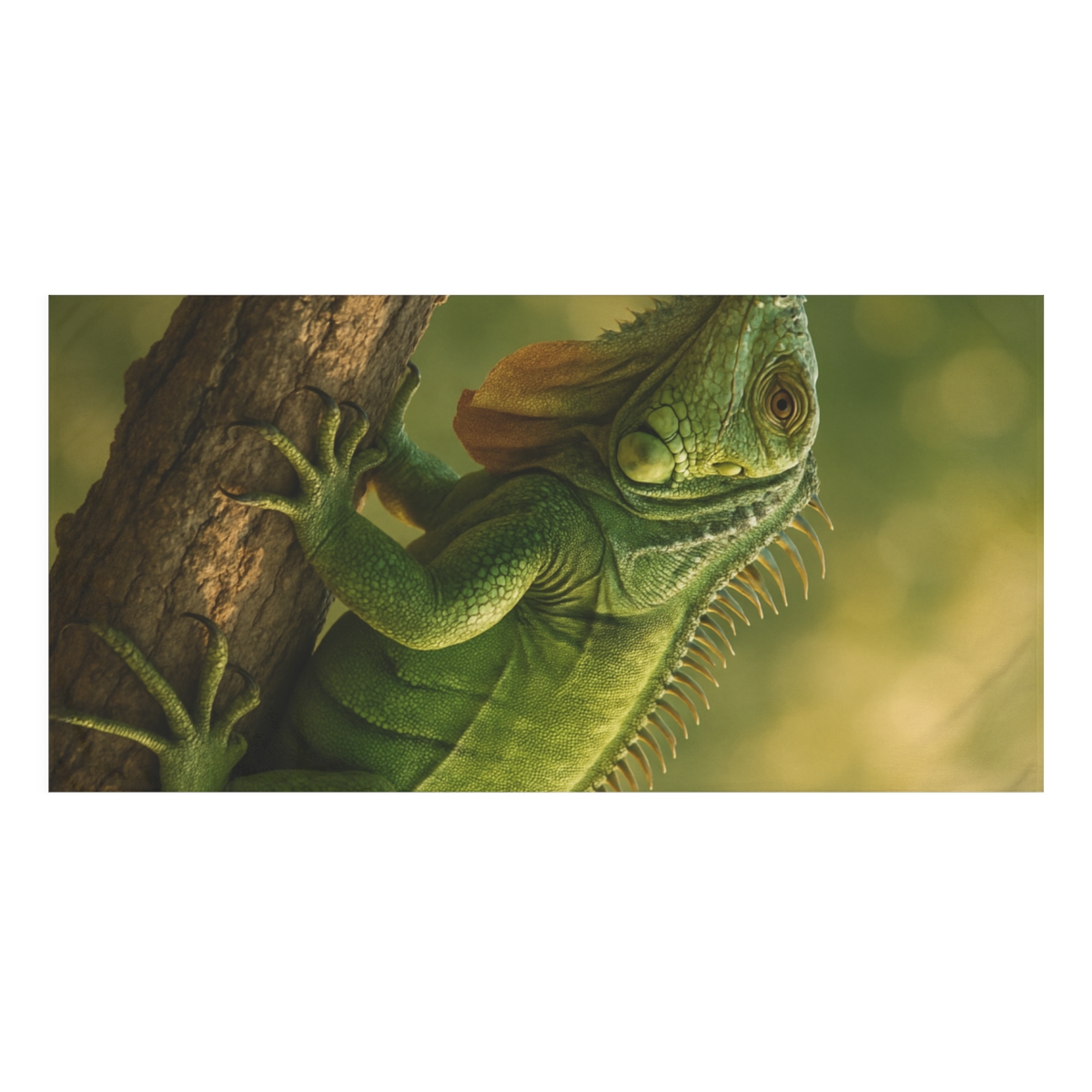 Sunlit Armor Green Iguana stylish beach towels