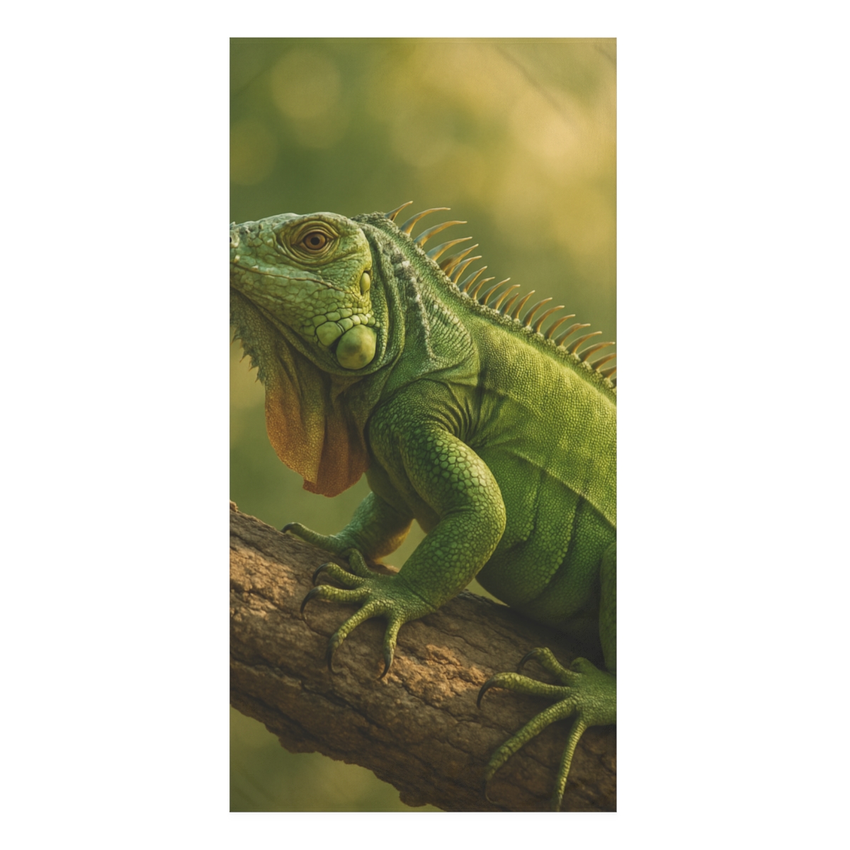 Sunlit Armor Green Iguana stylish beach towels