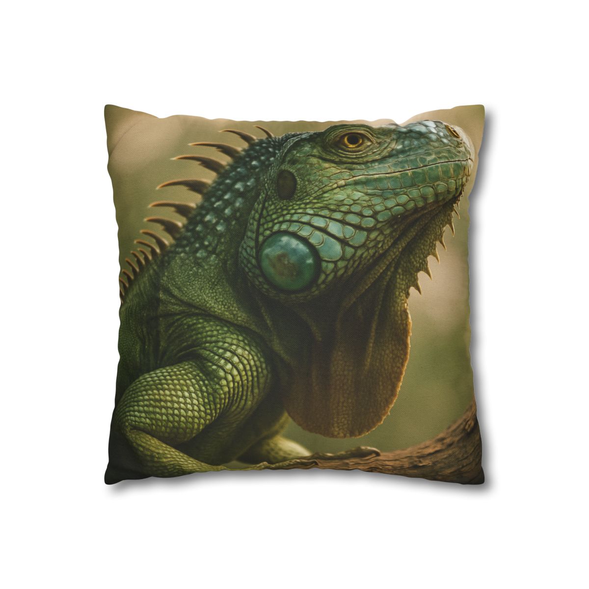Sunlit Armor Green Iguana comfortable bedding pillow covers