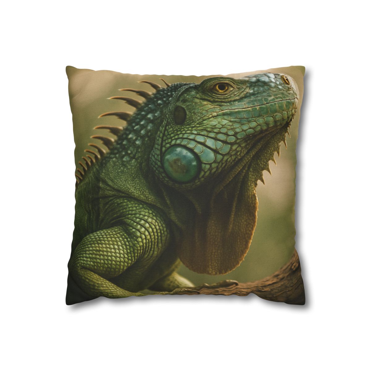 Sunlit Armor Green Iguana comfortable bedding pillow covers