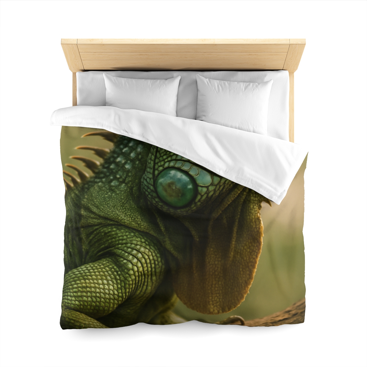 Sunlit Armor Green Iguana warm winter duvets