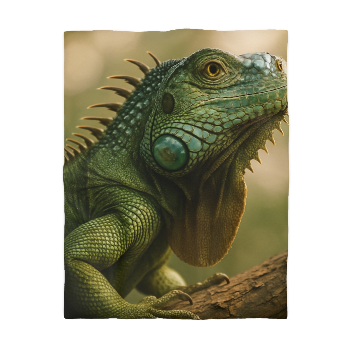 Sunlit Armor Green Iguana warm winter duvets