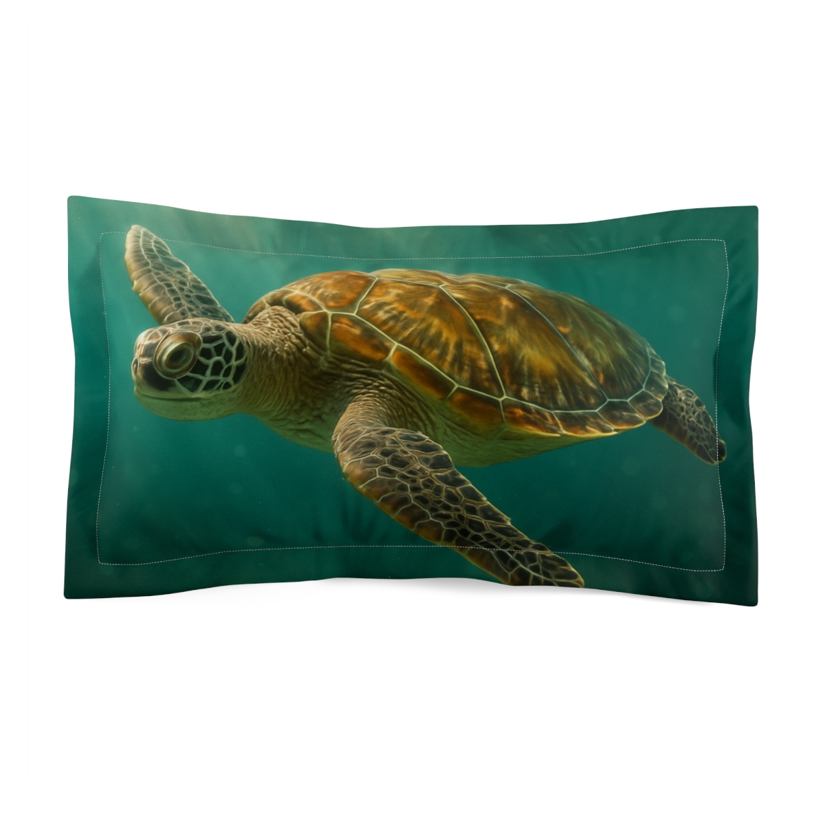 Sunlit Armor Green Sea Turtle custom pillows