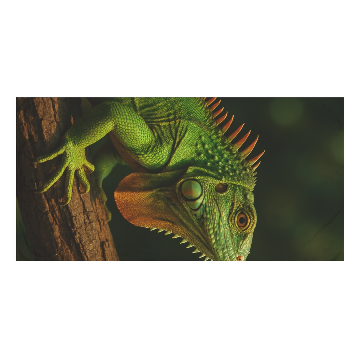 Sunlit Crest Green Iguana custom towels