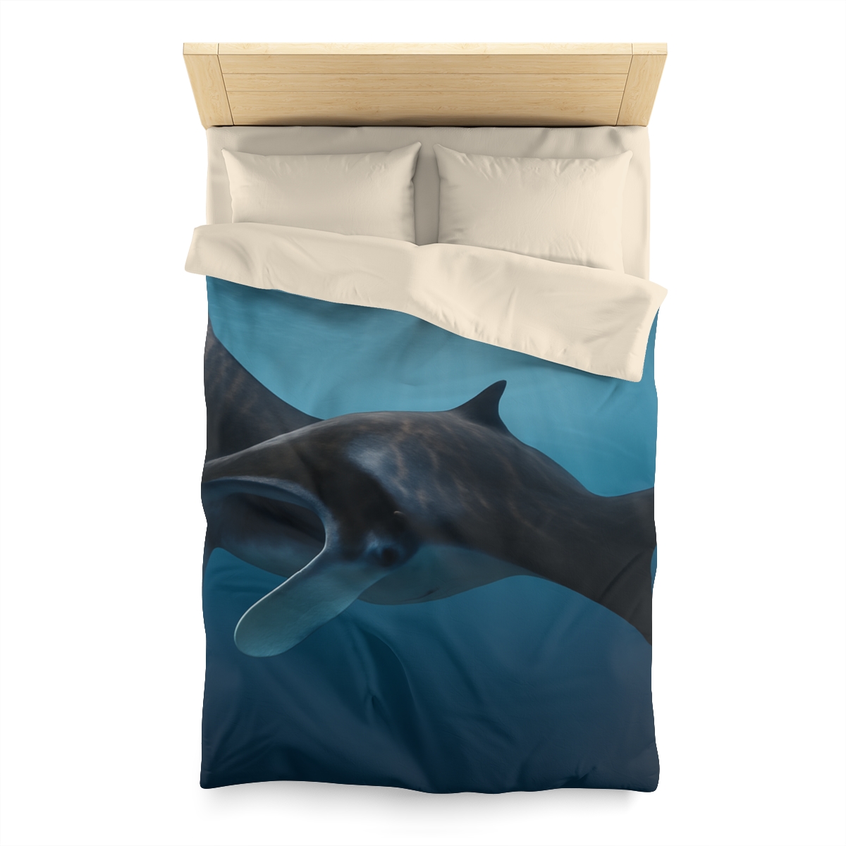 Sunlit Drift Manta Ray personalized bedding duvets