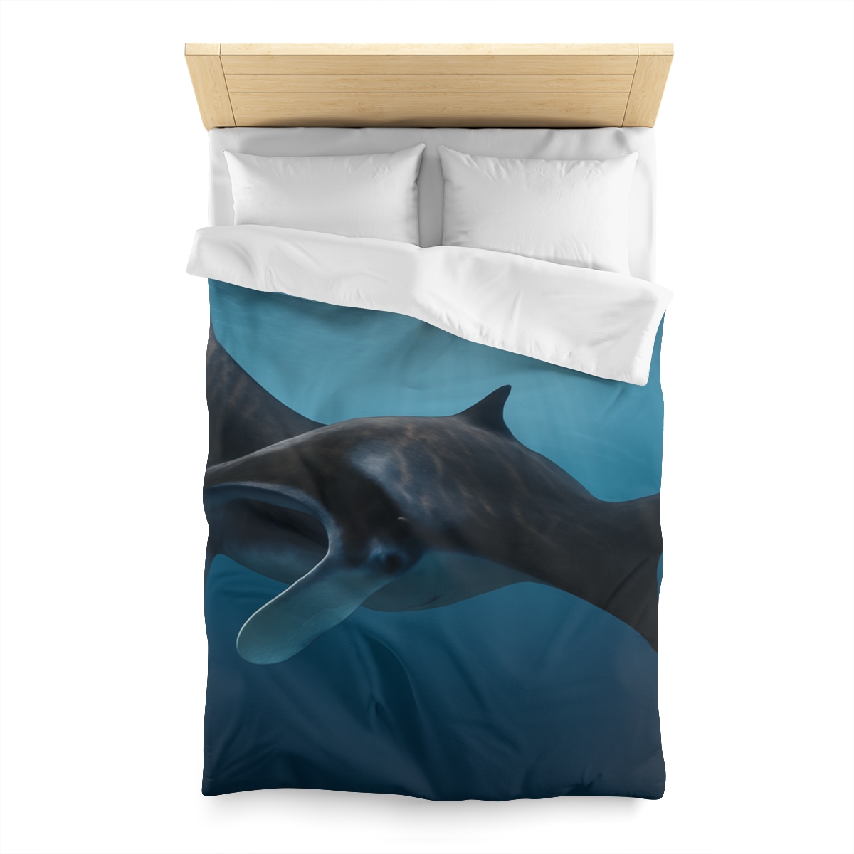 Sunlit Drift Manta Ray personalized bedding duvets