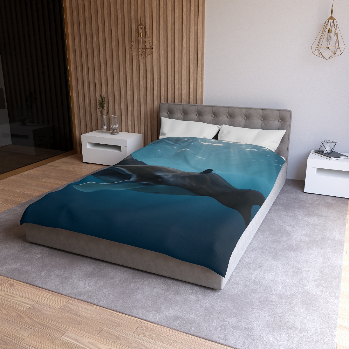 Sunlit Drift Manta Ray personalized bedding duvets