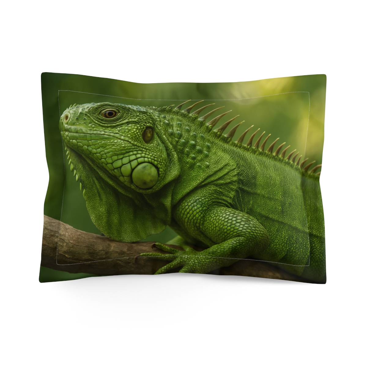 Sunlit Patience Green Iguana unique shape pillows