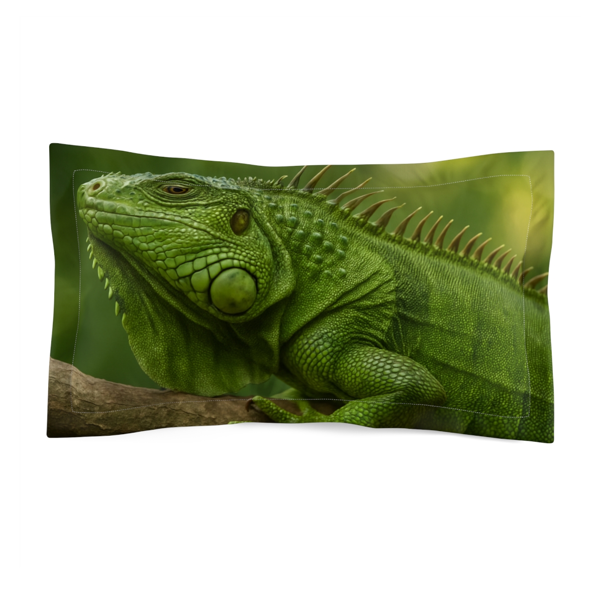 Sunlit Patience Green Iguana unique shape pillows