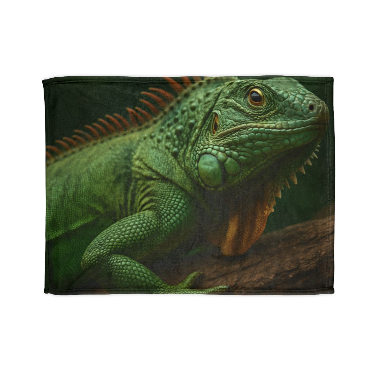 Sunlit Perch Green Iguana unique gift blanketscustom blankets