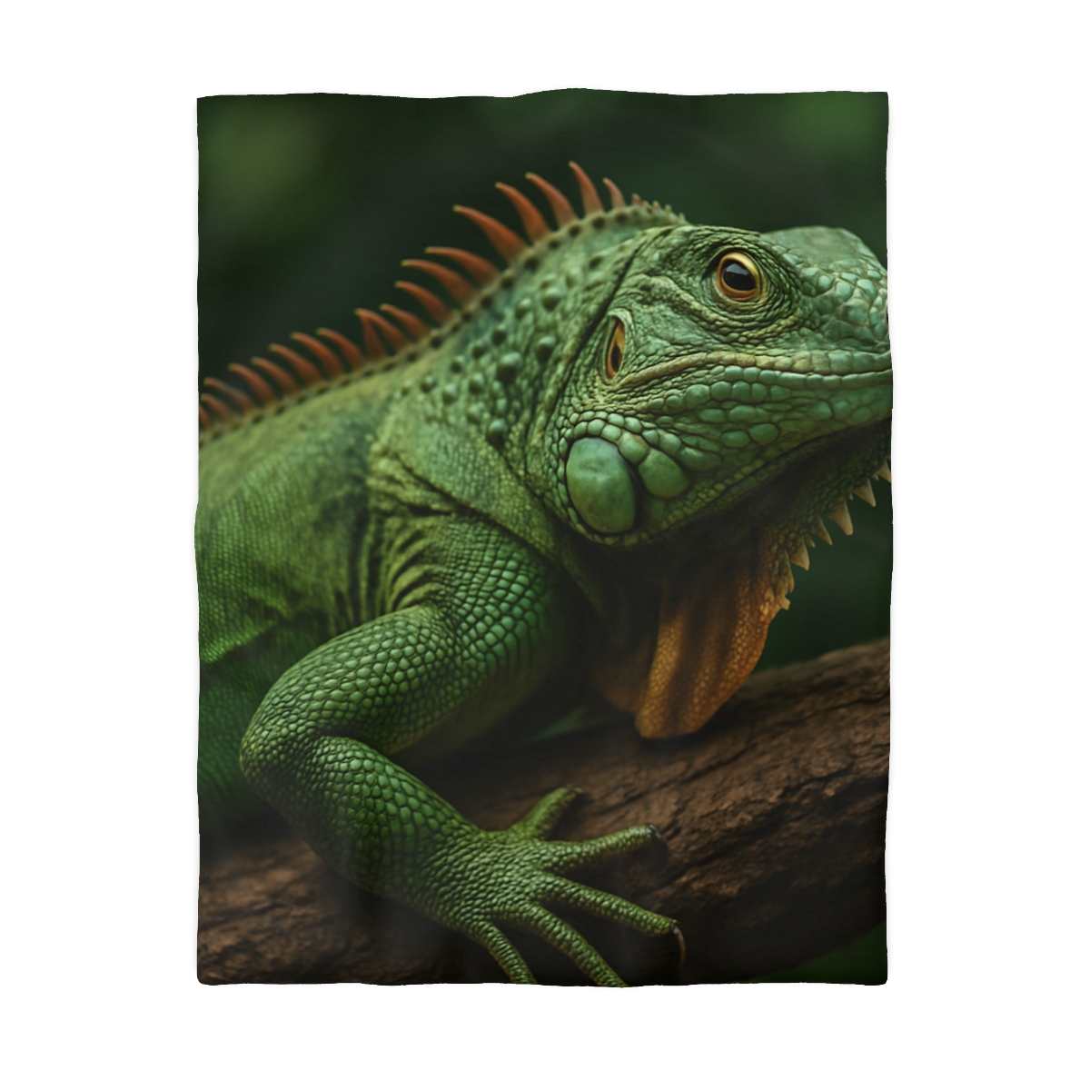 Sunlit Perch Green Iguana unique patterned duvets