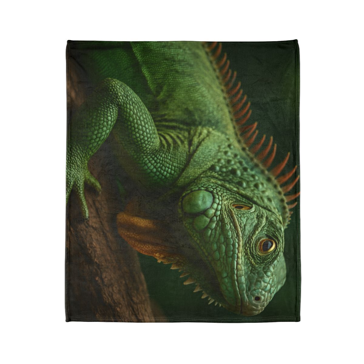 Sunlit Perch Green Iguana unique gift blanketscustom blankets