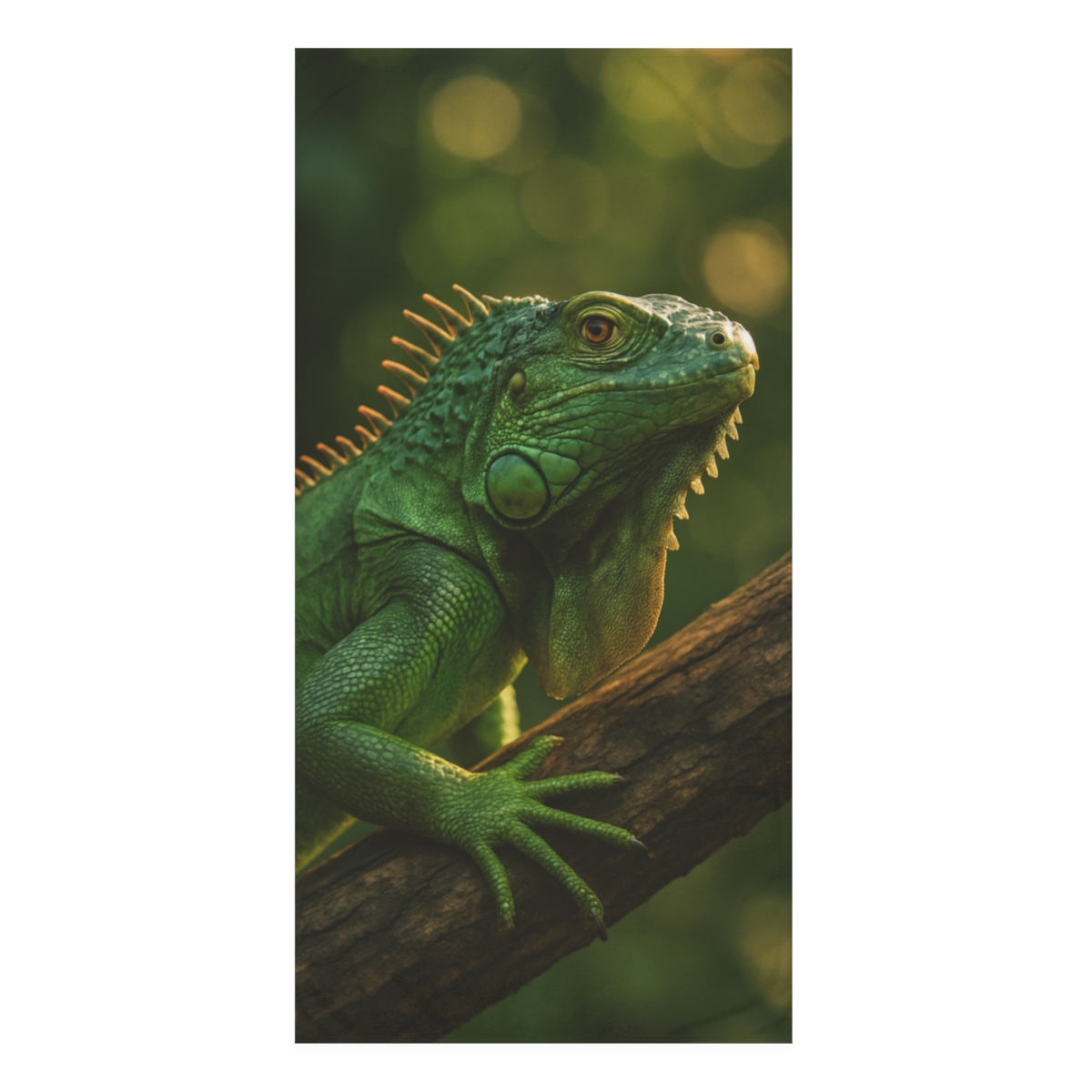 Sunlit Stillness Green Iguana soft cotton towels