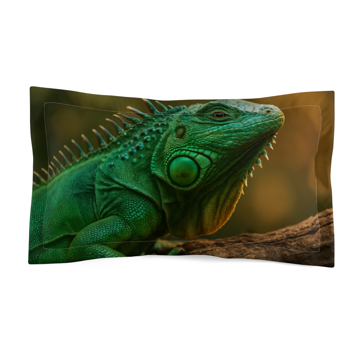 Sunlit Stillness Green Iguana soft plush pillows