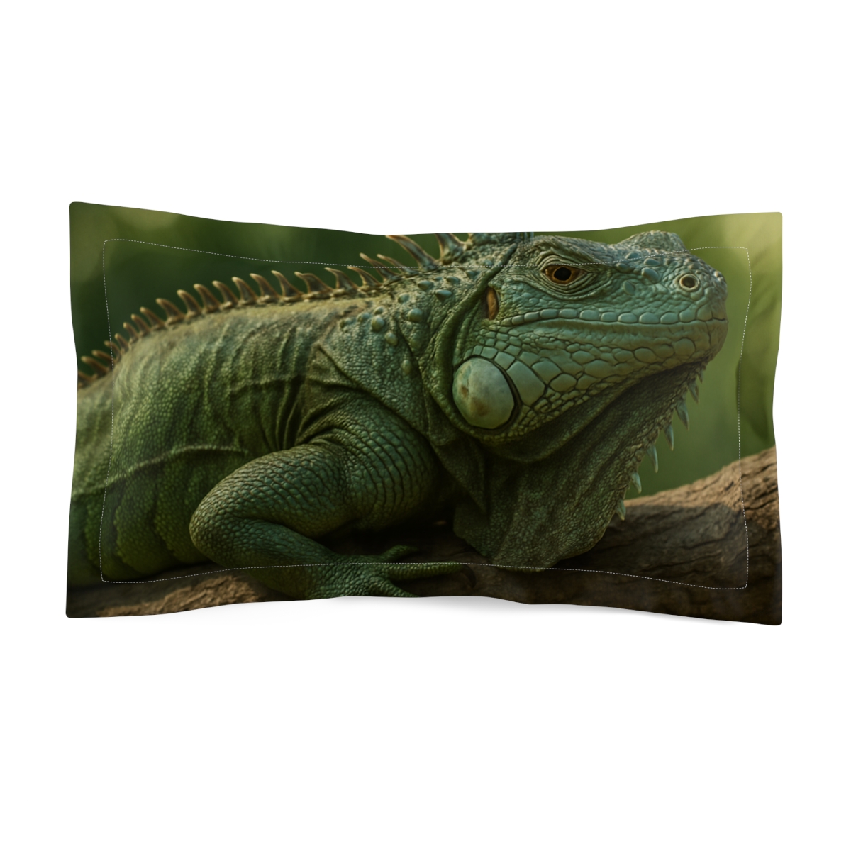 Sunlit Stillness Green Iguana soft plush pillows