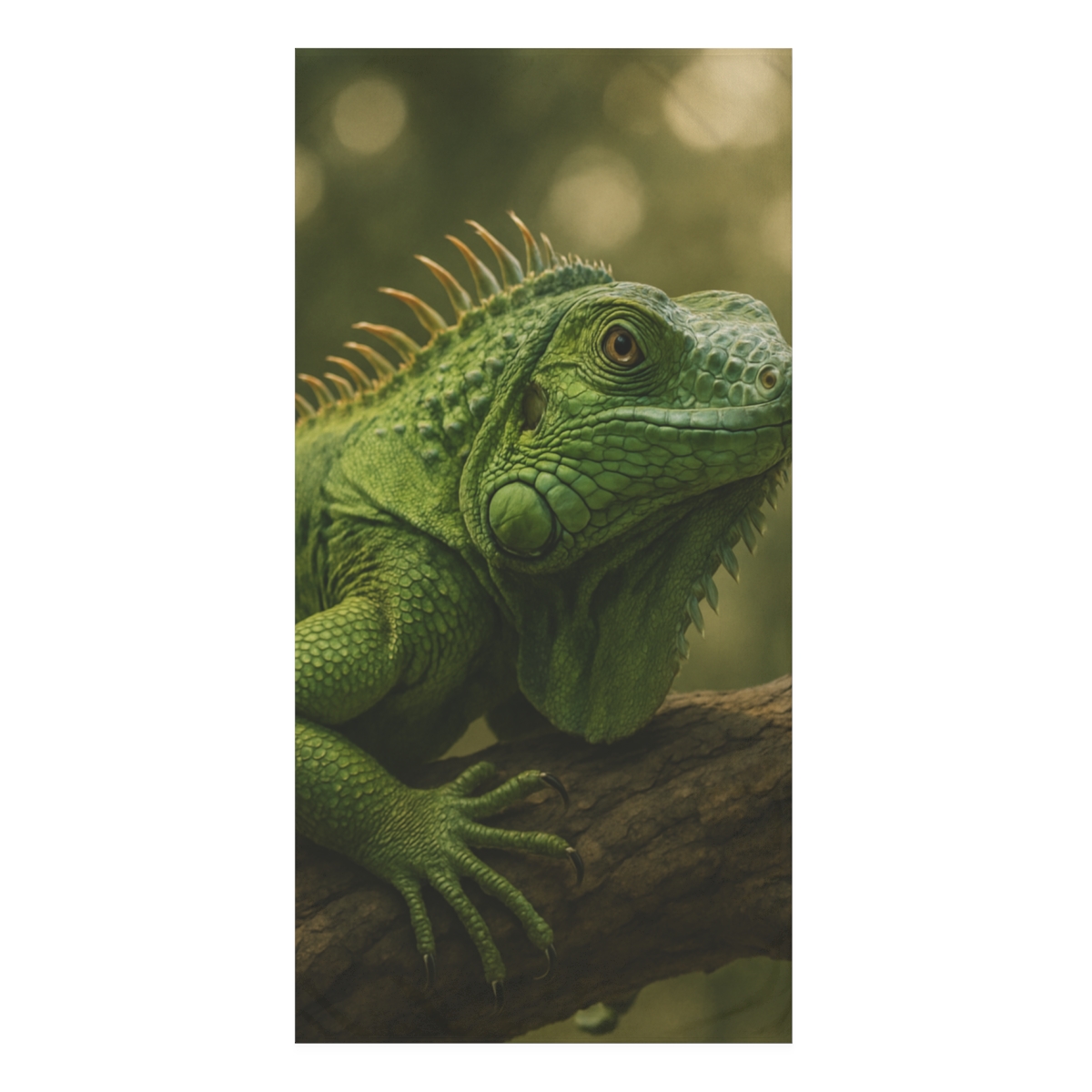 Sunlit Stillness Green Iguana trendy hand towels