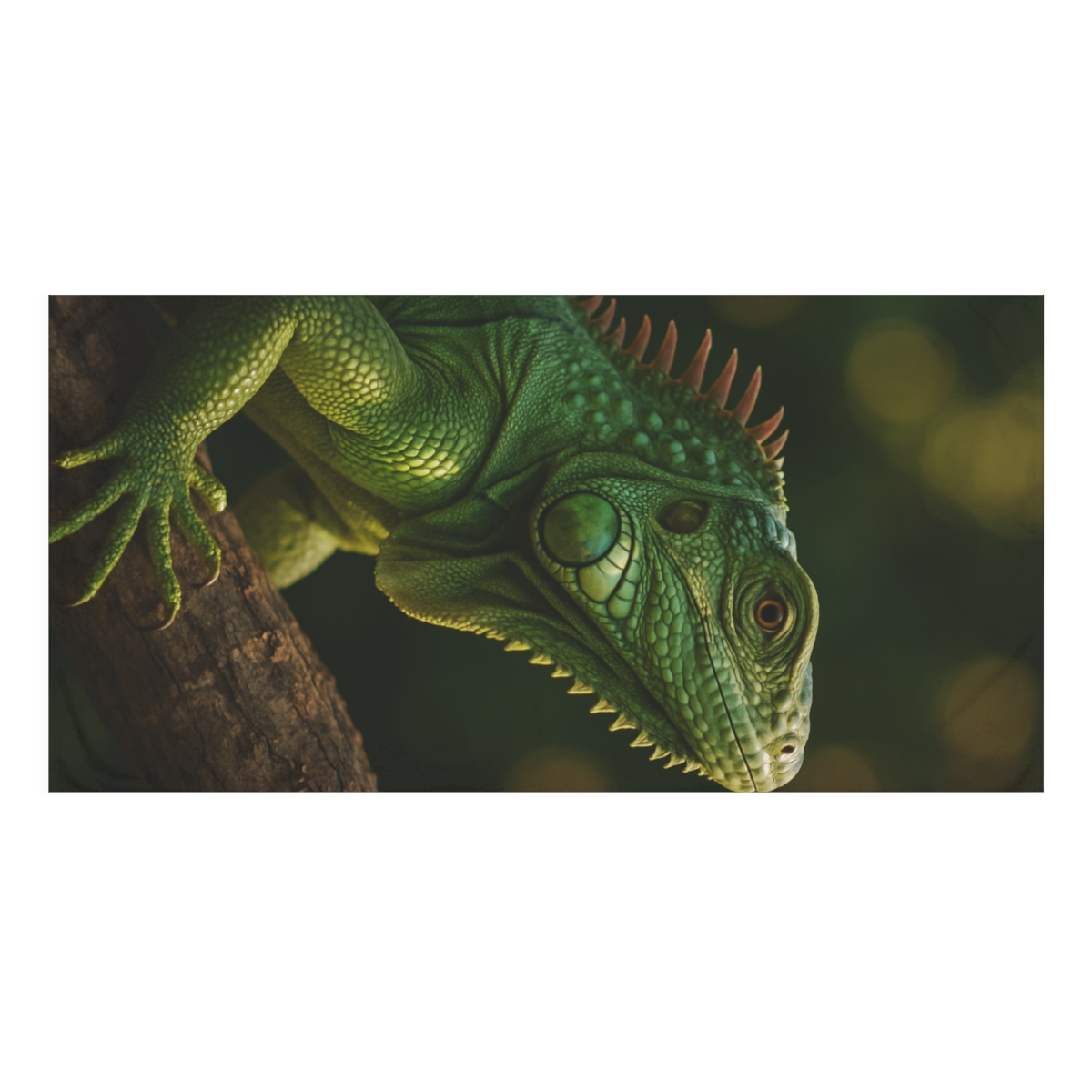 Sunlit Stillness Green Iguana trendy hand towels