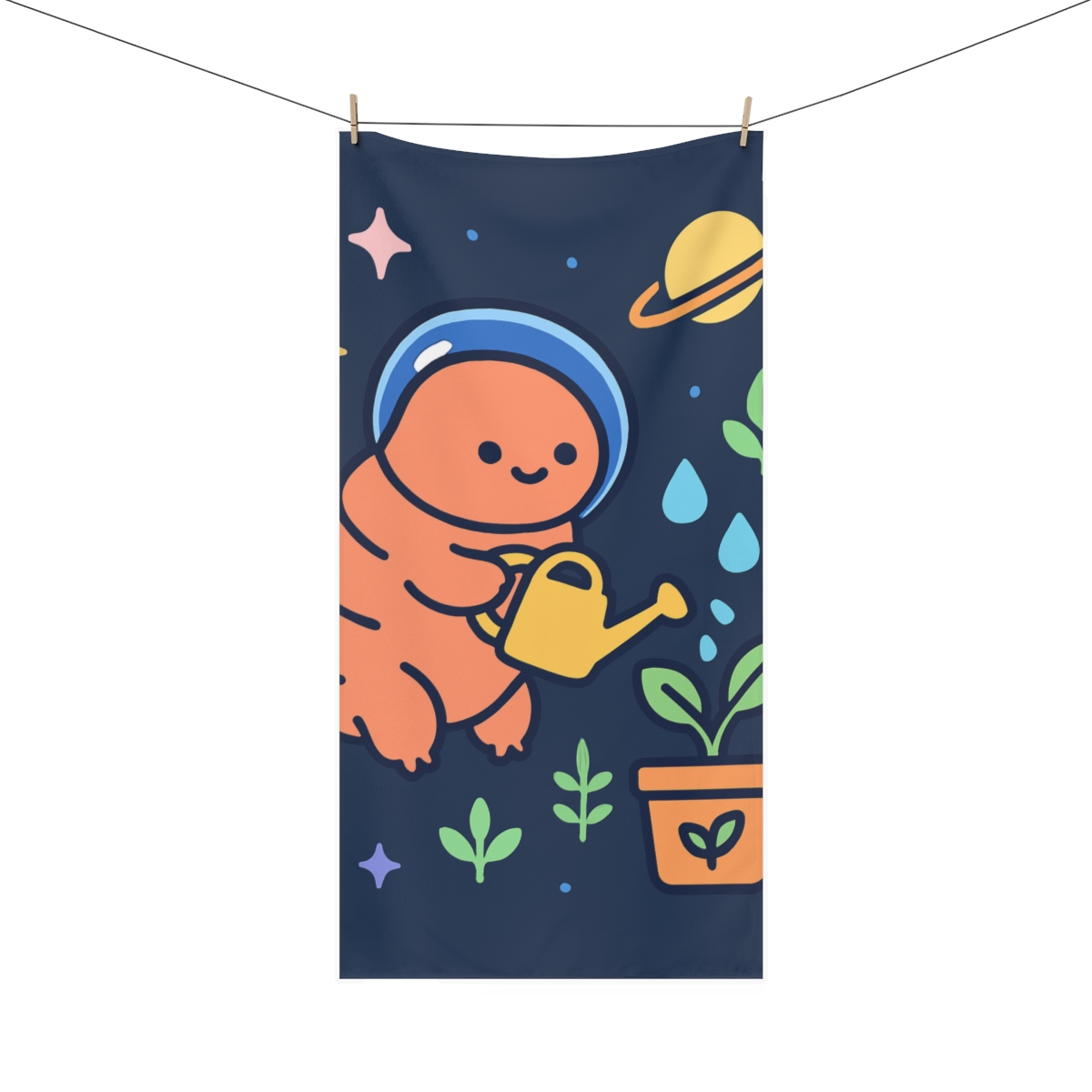 Tara The Tardigrade Space Botanist trendy hand towels