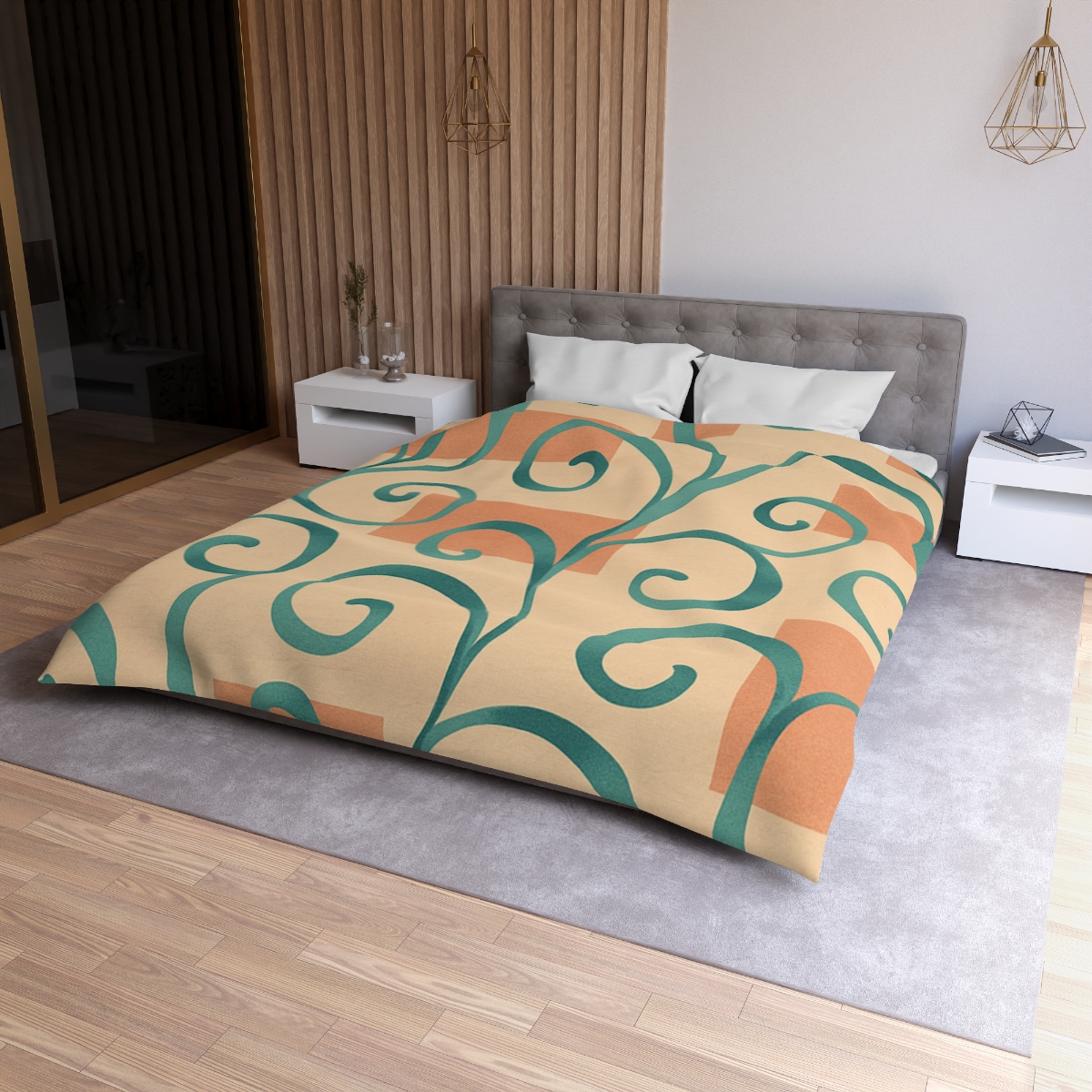 Tendril Ribbon Grid stylish duvet covers