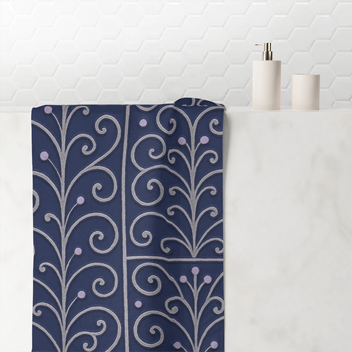 Tendriled Lace Grid decorative home towelscustom towels