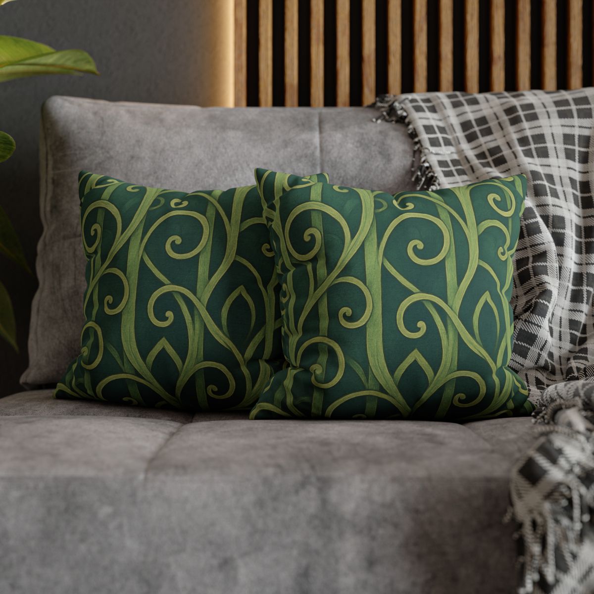 Tendriled Lattice Cascade designer print pillow cases