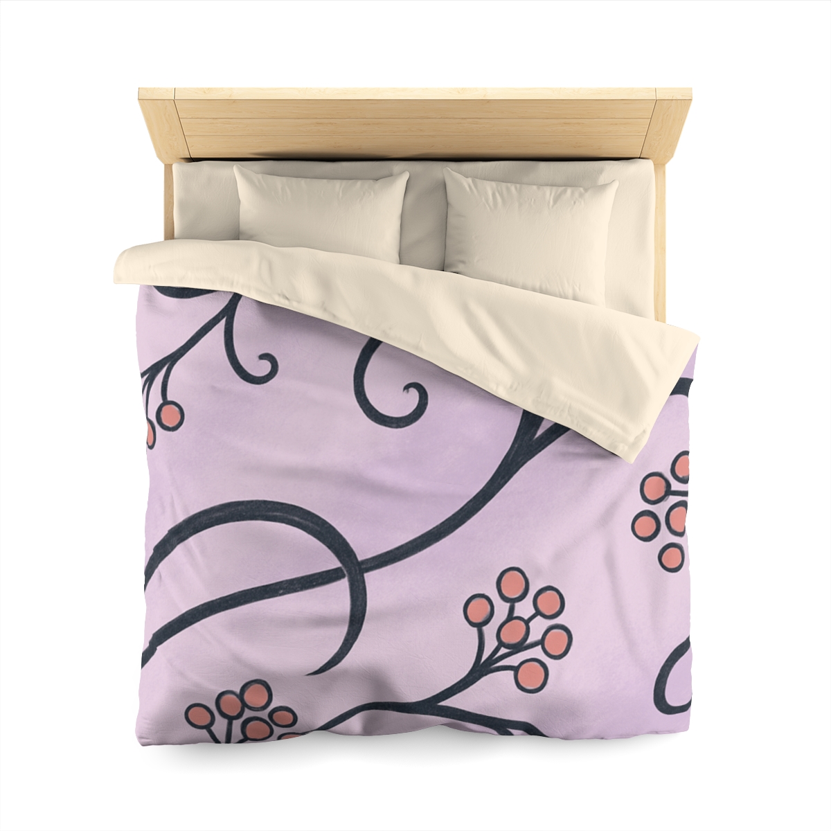 Tendrilled Ribbon Network designer printed duvets