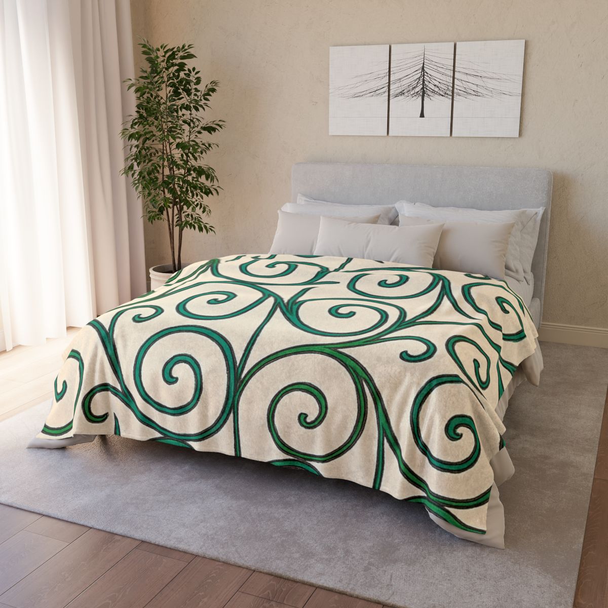 Tendrilled Spiral Matrix Blanket